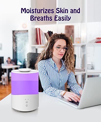 Cool Mist Humidifiers, Umorairo Uh1[Original] 23Db Air Humidifier For Plant, Baby Humidifier Essential Oil Diffuser With 7 Color Light, 2.5L Top-Fill Humidifiers For Bedroom Last Up To 28H, Sleep Mode #TOP5