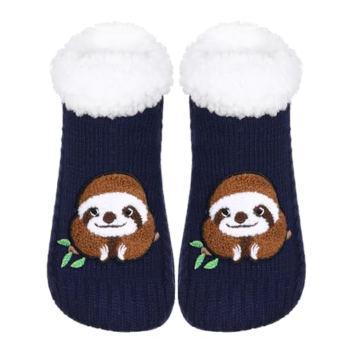 Image of ZYZX Cute Animal Slipper Socks for Women with Grips,Fuzzy Socks Indoor