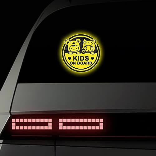 Image of 2PCS Assured Signs Baby On Board Sign Stickers,Reflective Kids on Board Stickers Baby Safety Warning Decal for Cars- Bright Yellow, Durable (Kids on Board)
