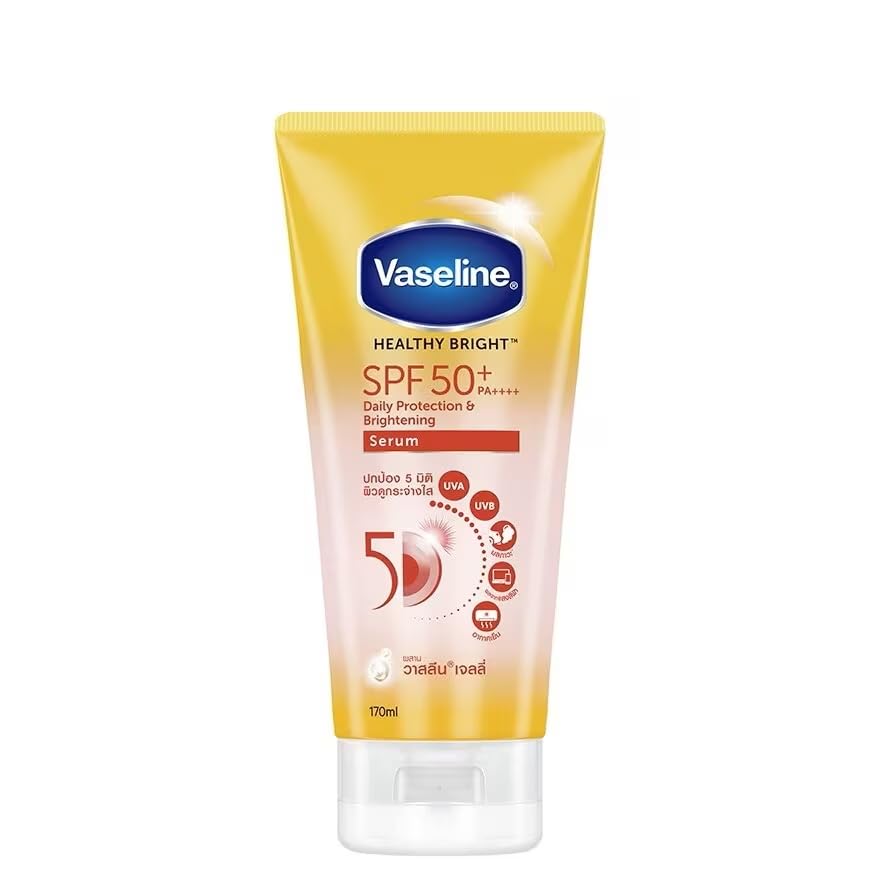 Image of Vaseline Healthy Bright Daily Protection Brightening Serum 170ml - SPF50+ PA++++ Sunscreen Lotion for UV Protection & Radiant Skin
