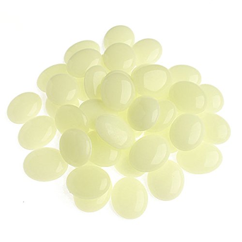 Alan Stone Glow in The Dark Gravel, Garden Decorative Glow Pebbles Stones,Glow Rocks for Fish Tank Aquarium Outdoor Backyard Walkway Decor (Big Oval 2.5-3cm, Blue Green) - Thumbnail 2