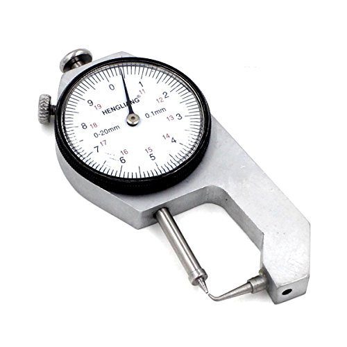 Calibrador de espesor con dial y cabeza en forma de pasador, herramienta de medición de 0-20mm con precisión de 0.1mm, lectura métrica miniatura 3