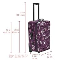 Rockland Fashion Softside Upright Luggage Set, Expandable, Purple Pearl, 2-Piece (14/19) — image 3