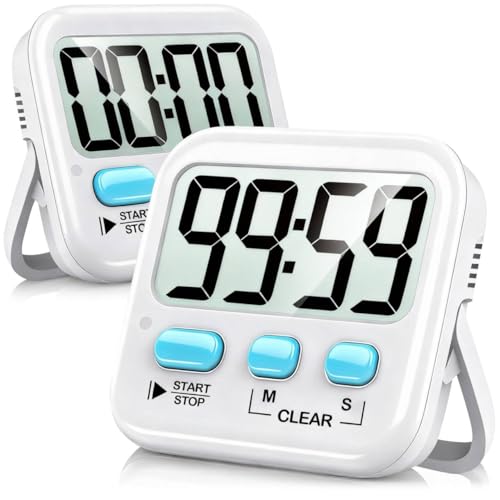 Antonki 2 Stück Timer, Digitaler Küchentimer zum Kochen, Eieruhr, Magnetisch Stoppuhr Timer für...