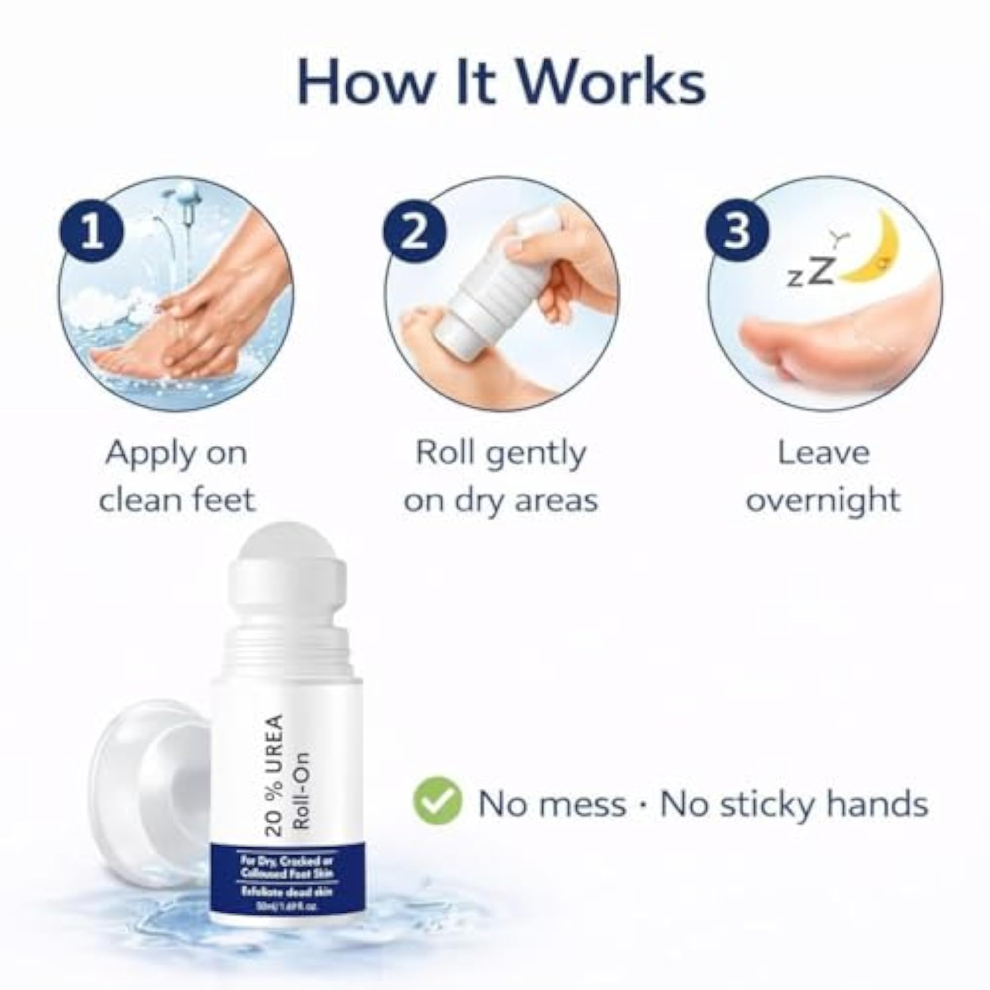 20% Urea Foot Cream Roll-On for Cracked Heels