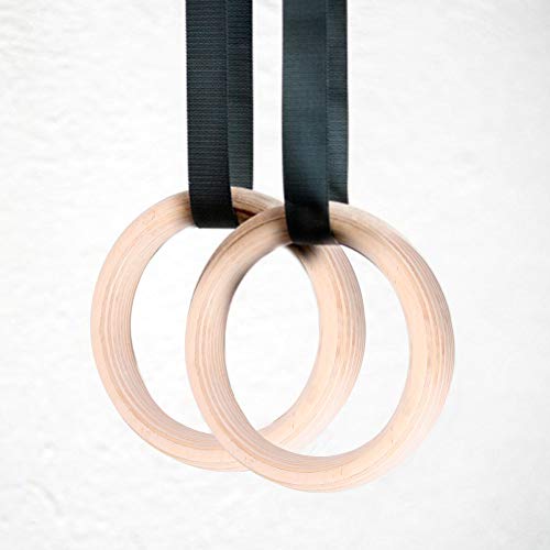OhhGo 2Pcs Houten Gymnastiek Ringen Fitness Oefening Ringen Met Verstelbare Bandjes Voor Thuis Train Workout - Image 5