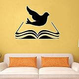 Livres Stickers Muraux Bibliothèque Bible Bible Religieux Oiseau Colombe Stickers Muraux Classe Enfants Apprentissage Arts Décoratifs Murale Chambre Décoration 57X80Cm