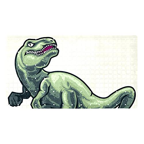 Alfombrilla antideslizante para bañera de PVC con dinosaurios y ventosas rectangulares para bebés 2
