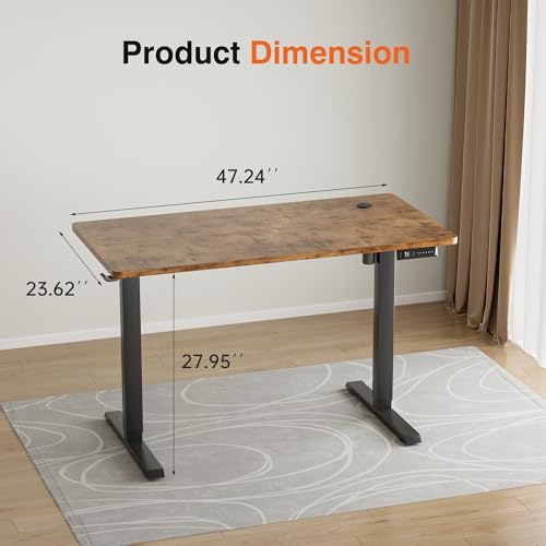 image for Furmax Electric Standing Desk, 47 x 24 Inches Height Adjustable Desk w