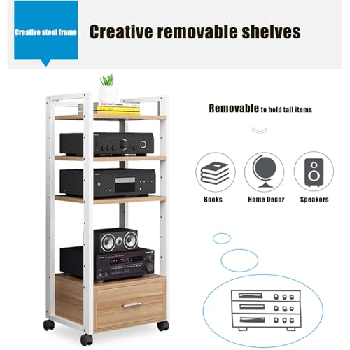 Meuble rack audio mobile étagère multimédia AV noire