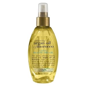 OGX Renewing + Argan Oil of Morocco Weightless Healing Dry Oil Spray, Lightweight Hair Oil Mist for Split Ends, Frizzy Hair and Flyaways, Paraben & Sulfated-Surfactants Free, 4 Fl Oz