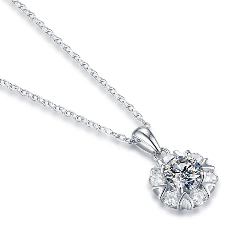 Collier Moissanite femmes pendentif argent sterling 925 et diamants de laboratoire