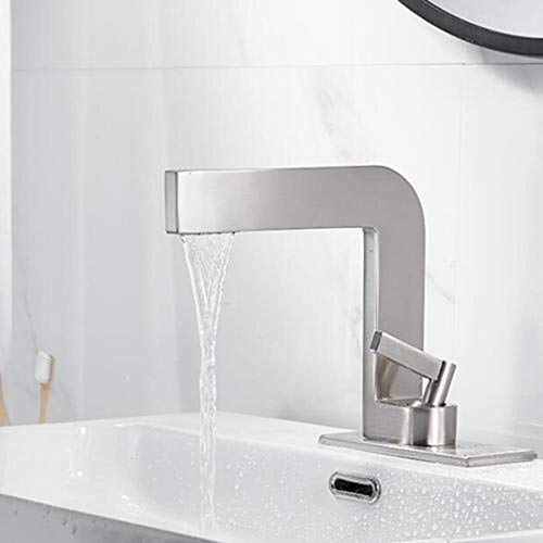 Mitigeur de lavabo cascade en laiton brossé pour une robinetterie de prestige
