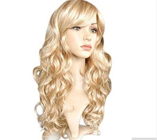 Futuretrend50cm Long Mix Light Blonde and Gold Women Wavy Fashion Wig