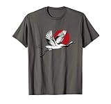 Japanische Kunst Kirschblüte Fliegender Kranich T-Shirt