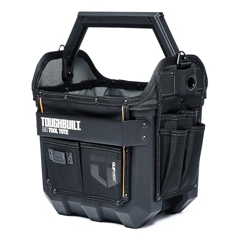 ToughBuilt – 12" Massive Mouth Tool Bag, Wide-Opening Hard Body Tote Bag with Reinforced Handles, Pockets & Heavy-Duty Construction for Jobsite Organization (TBL-CT-82-12)