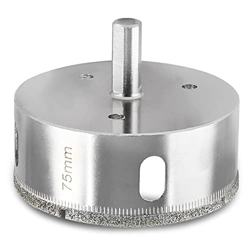 Luomorgo 75Mm/3 Inch Diamond Hole Saw, 1.1 Inch Cutting Depth Diamond Diamond Drill Bits For Glass Ceramic Marble Porcelain Tile Granite Quartz Gemstone #TOP3