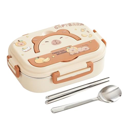 de almuerzo genérica para acero inoxidable con 3 compartimentos - Tapa sellada impermeable, recipiente aislado, bandeja para aperitivos portátil | Oficina Escuela Camping Viaje al Aire Libre Niño