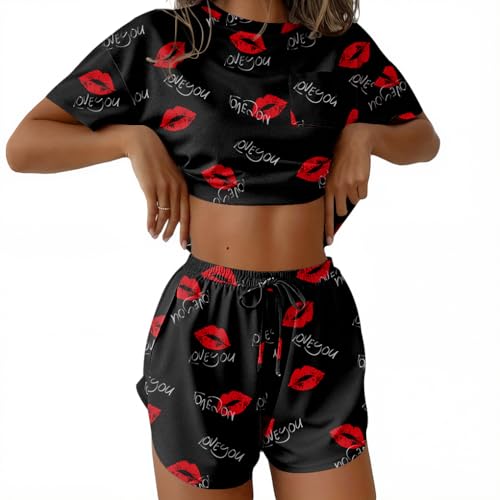 Image of Ekouaer Womens Pajama Sets Sexy Lounge Sets Side Split Short Pj Sets Cute Pjs 2 Piece Comfy Sleepwear Loungewear