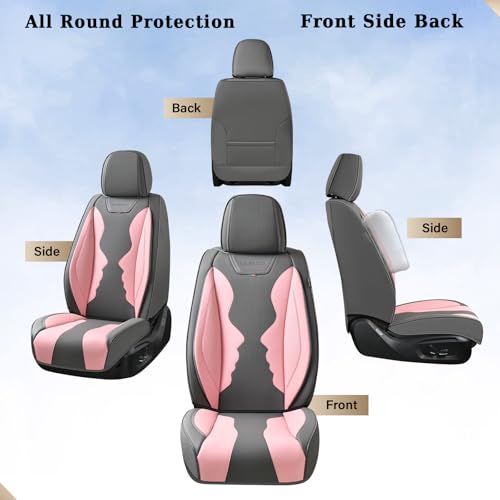 Image of Coverado Car Seat Covers, Front Covers for Cars, Car Seat Cover Front Seats, Automotive Seat Cover, Waterproof, Leather Car Seat Cushion, Universal Interior Seat Protectors for Most Cars