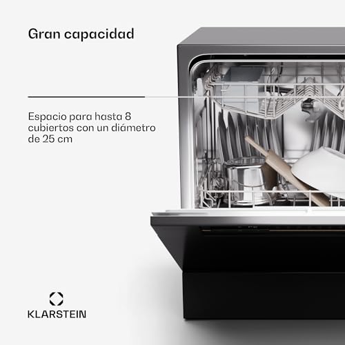 Klarstein Table Top Dishwasher, 8 Place Setting Mini Dishwasher, Quiet Operation Countertop Dishwasher w/ 6 Washing Programs, Compact Tabletop Dishwasher, Easy To Install Homes/Office Small Dishwasher - Image 5