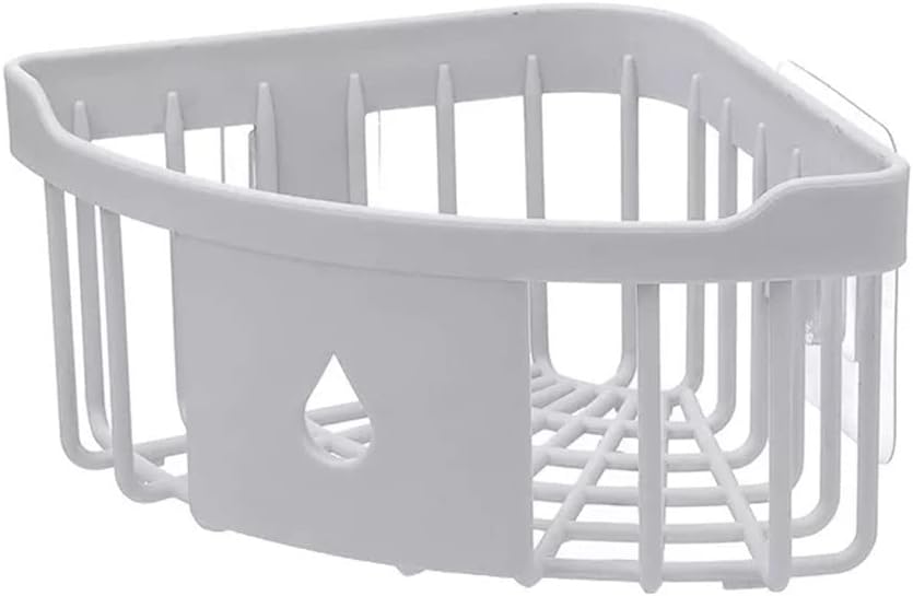 Corner Storage Rack Kitchen Organizer Shelf Sink Sponge Brush Holder Bathroom Toiletries(Light Gray)