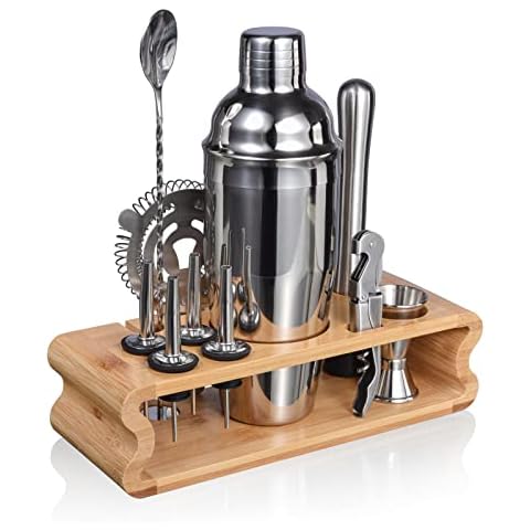 Cocktail Shaker Set,Esmula 750ML 12 Teiliges Edelstahl Barkeeper Kit Geschenk für Männer, Frauen, Freunde, Home Stylish Bar Tool Set mit Cocktail Rezeptheft Cover