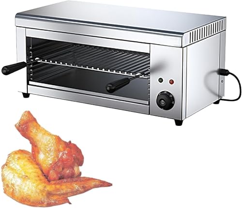 Salamander Broiler for Home Use, 2000W 220V Commercial Raclette Cheese Melter, Countertop BBQ Grill 50-300℃, Electric Oven for Melt Cheese Toast Sandwiches Grill Steaks, 2 Grills & 4 Height