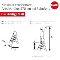 Hailo K44 StandardLine Klapptritt 3-stufig bis 2,69 m Arbeitshöhe, Schwarz – Ansicht 7