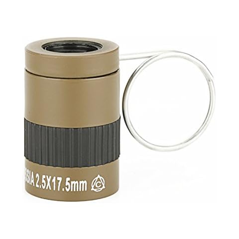 CUSROS 2.5x17.5mm Mini Telescope Pocket Monocular, Telescope for Adults Kids Beginners Telescopes for Astronomy HD Lens with Knuckle Finger Ring Khaki One Size Cover