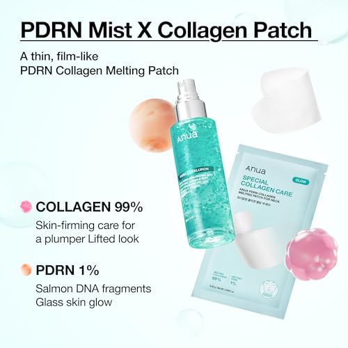 Image of Anua PDRN Collagen Melting Patch for Neck, 0.02g x 4EA, (Pack of 2) | , Lifting and Firming, Thin Film for Neck Fine Lines & Forehead, Plumping Effect with Salmon DNA, Korean Skincare