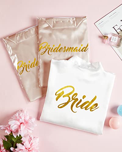 Jecery 12 Pcs Bridal Party Robes Bridesmaid Kimono Robe with Gold Glitter Satin Robe for Bridal Shower Bachelorette Wedding3