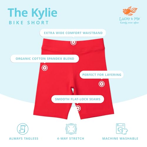 Lucky & Me Kylie Girls Organic Cotton Bike Shorts | Tagless With Good Coverage (3-Pack) (2-3T thumb #1