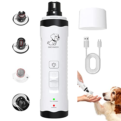 Electric Dog Nail Grinder Pet Nail Clipper Professional 2-Speed USB Rechargeable Pet Nail Trimmer Quiet Cordless Painless Paws Claw Care Grooming & Smoothing for Small Medium Large Puppy Kitten Kitty
