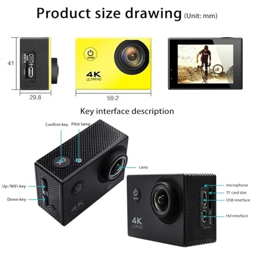 zcypeaf Action Camera for Voge 500ds 650ds 4K miniatura 6