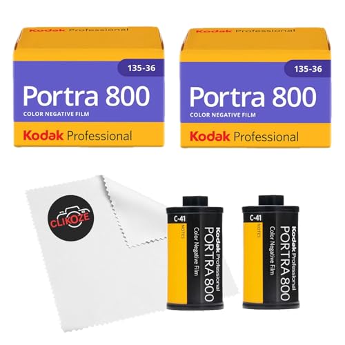 35mm Film Bundle includes Kodak Portra 800 36 EXP x2 Boxes and Clikoze Lens Cloth
