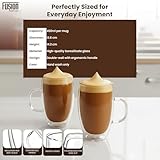 Fusion Food Double Walled Coffee Glasses Mugs - Pack of 2x450ML Cappuccino Latte Macchiato Glasses Cups for Coffee, Tea, Milk, Juice & Ice Cream |Borosilicate Heat Resistant Glass Cups| Xmas Gifts - Image 7