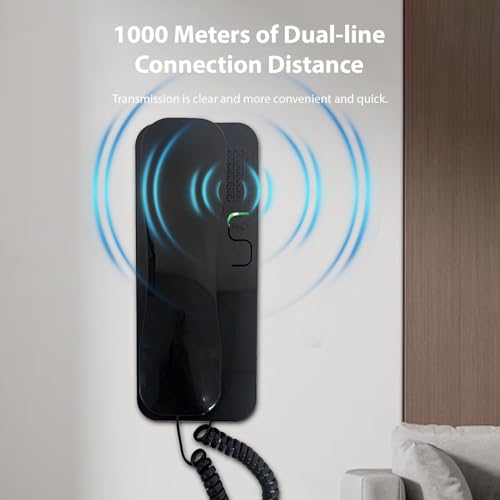 Téléphone fixe mural bidirectionnel avec combiné ultra léger - 3