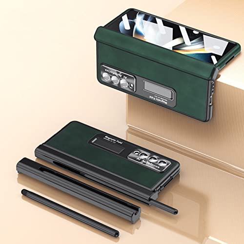 Protection Z Fold 4 antichoc verte : étui pliable avec film écran et porte S Pen