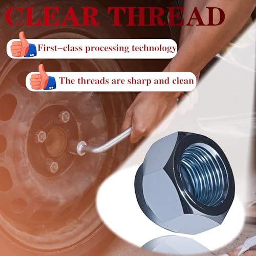 Image of 20Pcs 1 /2''-20 Trailer Hub Lug Nuts, Wheel 509 Lug Nut Axle Hub Tire Lugs Nuts Open End Acorn Nut for Dexter EZ Lube Trailer Camper RV 1 /2 inch Studs, Zinc Plated