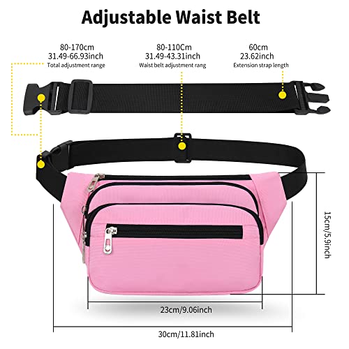 IHIGOGOFA Bumbags Waist Fanny Pack Fashion Bum Bag with 65cm Extended Belt for Dog Walking Climbing Hiking Travel Cycling Girls Ladies Men Women - Image 4