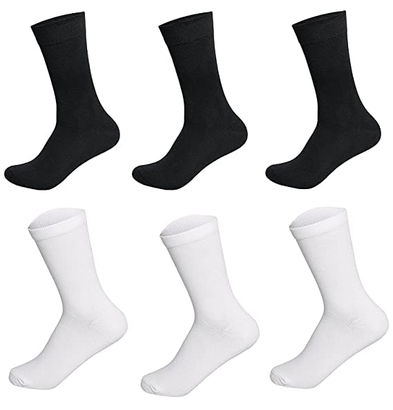 Buy AVIKAR SOCKS PACK OF 8 (4+4) Men's Black and White Solid Organic Cotton BLEND Formal Socks