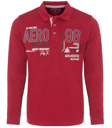 Preisvergleich Produktbild Carisma Langarm Poloshirt für Herren 100% Baumwolle Herren Langarmshirt mit Stickerei Angenehmes Regular Fit Longsleeve für Büro und Freizeit 3445 RE L