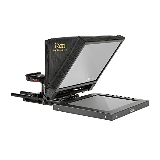 Ikan 12-inch Portable Teleprompter Kit, Adjustable Glass Frame, Easy to Assemble, Extreme Clarity (PT1200) - Black