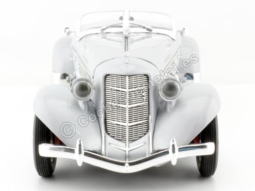 Auto World - 1935 Auburn 851 Speedster, Grayhaze (AW268), Silver miniatura 3