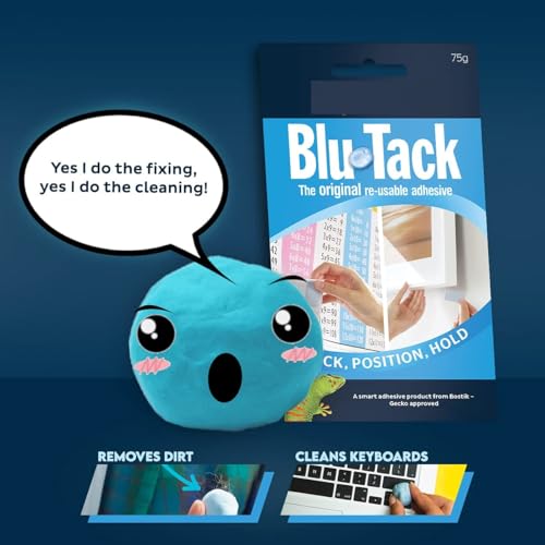 Lucky Blu Tack, Multipurpose Reusable Adhesive, Clean, Safe & Easy to Use, Non-Toxic, Handy (75g, 2)