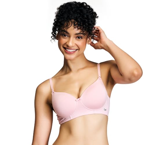 Image of NYKD NYB198 Cotton Lightly Padded Non Wired 3 /4th Coverage T-Shirt Bra Multiway Detachable Straps Invisible Under Clothes