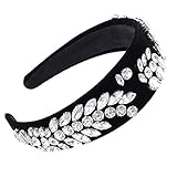 Diadema ancha de lujo para mujer, aleación dorada, flor para diamantes de imitación, étnico, vintage, baile de graduación