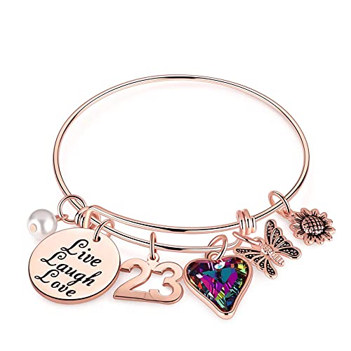 Ursteel 23rd Birthday Present for Women Bracelet, 23 Birthday Gift ...