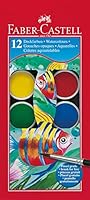 Faber-Castell Blendable School Watercolour Paint Pan – Pack of 12 Plus 1 Brush, (62-125011)